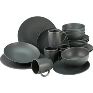 CreaTable Combi-servies Soft Touch Black halfglans glazuur (set)