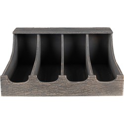 Clayre & Eef Bestekbak 41x29x17 cm Grijs Hout Rechthoek Bestekhouder