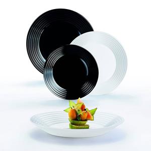 Geschirr Luminarc 1900 Glas Schwarz-weiß (18 Stücke)