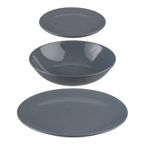 Secret de Gourmet Servies set Colorama uni - 18-delig - grijs - aardewerk dinerservies - tafelservies - 6 personen -