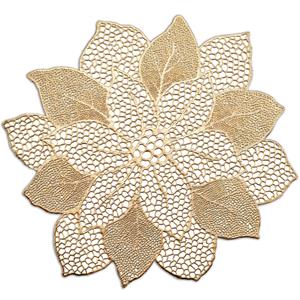 Platzset, Flower, Zeller Present, (1-St), Kunststoff, gold, 49 x 47 cm (1 Stück)