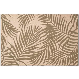 Zeller 1x Placemats Palm Bladeren Print innen - 45 X 30 Cm - Beige/groen - Placemats