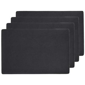 Zeller Placemats Lederlook - 4x - 45 X 30 Cm - Zwart - Placemats