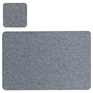 Zeller Placemats En Onderzetters et 4x - Grijs - Vilt - 45 X 30 Cm - Placemats