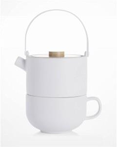 bredemeijer Theepot met kopje, 1 persoon, wit, 500ml, Umea