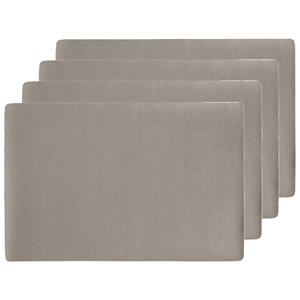 Zeller Placemats lederlook - 4x - 45 x 30 cm etallic taupe - Placemats