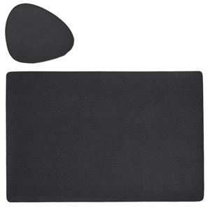 Zeller Placemats en onderzetters lederlook et 6x - zwart - 45 x 30 cm - Placemats