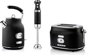 Westinghouse Toaster Retro Früstücksset, 2 kurze Schlitze, für 2 Scheiben, 815 W, Wasserkocher 1,7 L Volumen & Stabmixer, 2 Klingen