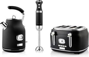 Westinghouse Toaster Retro Früstücksset, 4 kurze Schlitze, für 4 Scheiben, 1750 W, Wasserkocher 1,7 L Volumen & Stabmixer, 2 Klingen