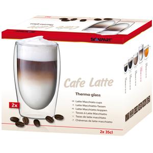 Scanpart cafe latte thermo glazen A2 35cl Koffie accessoire Transparant