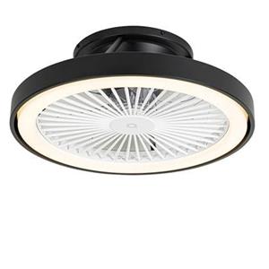 QAZQA Smarter Deckenventilator schwarz inkl. LED mit Fernbedienung - Dave