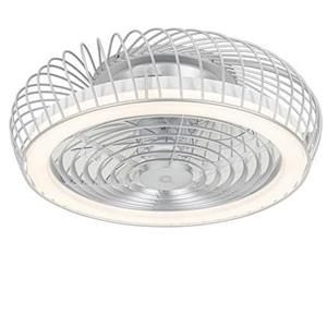 QAZQA Smarter Deckenventilator Silber inkl. LED mit Fernbedienung - Crowe