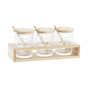 Zuckerdose Dkd Home Decor Kristall Bambus Borosilikatglas (28 X 10 X 13,5 Cm)