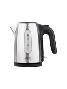 Adler Wasserkocher AD 1273, 1 Liter, 1200 Watt, Reisewasserkocher, klassisch, Antikalkfilter, Edelstahl, silber