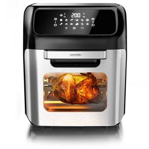 Arendo Heißluftfritteuse, 1800 W, 12 Liter, Mini Backofen, Umluft, Edelstahl Applikationen, BPA frei