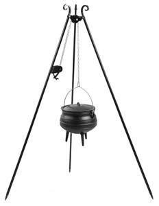 TRIZERATOP Holzkohlegrill Dreibein 180 cm mit Gusseisenkessel 13 l + Kurbel
