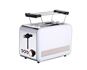 Schäfer Elektronik Toaster Retro 2-ScheibenToaster Toastautomat 850 Watt weiß rosegold