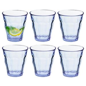 Duralex 6x Drinkglazen/waterglazen blauw 220 ml Picardie - Drinkglazen