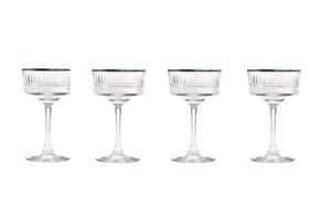 Pasabahce Champagneglazen Elysia - goud - 4x - 260 ml - kristalglas - coupe glazen -