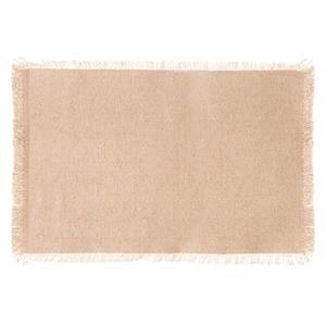 Secret de Gourmet placemats Kenya - 1x - beige - 45 x 30 cm - katoen et franjes - Placemats