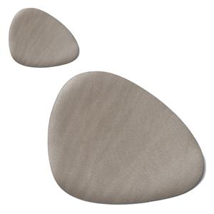 Zeller Placemats en onderzetters lederlook et 6x etallic taupe - 34 x 42 cm - Placemats