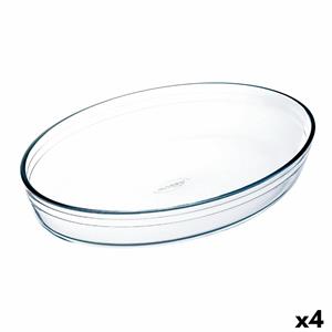 Eurocuisine Ovenschaal Ô Cuisine Ovaalvormig 40 x 28 x 7 cm Transparant Glas (4 Stuks)