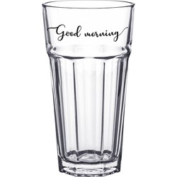 Clayre & Eef Waterglas 320 ml Glas Good morning Drinkbeker Drinkglas Transparant Drinkbeker Drinkglas