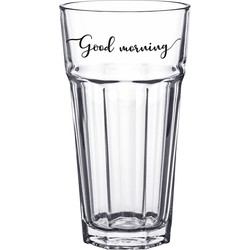 Clayre & Eef Waterglas 320 ml Glas Good morning Drinkbeker Drinkglas Transparant Drinkbeker Drinkglas