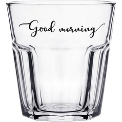 Clayre & Eef Waterglas 250 ml Glas Good morning Drinkbeker Drinkglas Transparant Drinkbeker Drinkglas