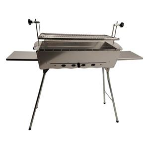 Grillpeter Holzkohlegrill Mangal Ideal Edelstahl 1,5 mm rostfrei Schaschlik Grill Rost verstellb, Freistehend, Arbeitsplate/Seitentisch