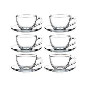 Pasabahce Kaffeeservice 6er Set Basic Espresso Tassen Set 90ml Kaffeeset transparent (12-tlg)