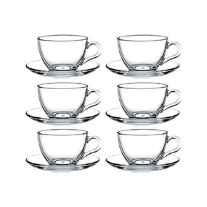 Pasabahce Kaffeeservice 6er Set Basic Espresso Tassen Set 90ml Kaffeeset transparent (12-tlg)