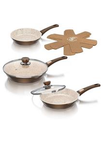 Genius Pfannen-Set  Cerafit Granit Pfannen Set 7-tlg. 24158, Edelstahl (7-tlg), antihaftbeschichtet