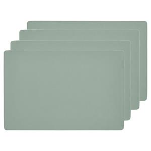 Zeller Placemats lederlook - 4x - 45 x 30 cm intgroen - Placemats