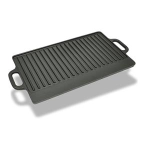 Grillplaat gietijzer dubbelzijdig 38x23 cm