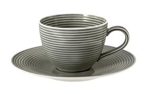 Seltmann Weiden Becher Beat Perlgrau Kaffeeobere+Untere 2tlg., Porzellan