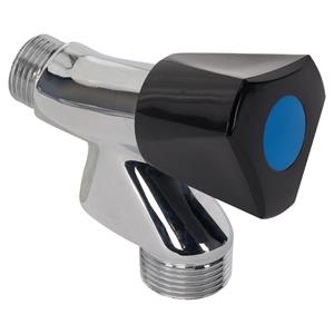 Sanivesk Kraan + Keerklep Voor Wasmachine 1/2:m Zwarte Knop