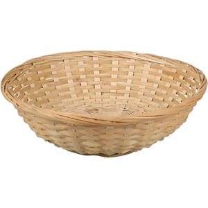 Fruitmand/fruitschaal rond - bamboe hout - D22 cm - mandje rotan/riet -