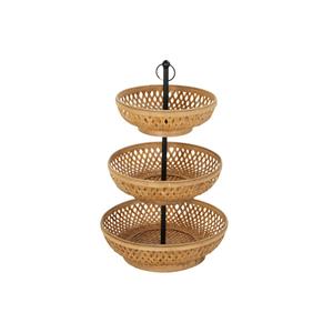 Obstschale Dkd Home Decor Schwarz Metall Braun Bambus 40 X 40 X 70 Cm