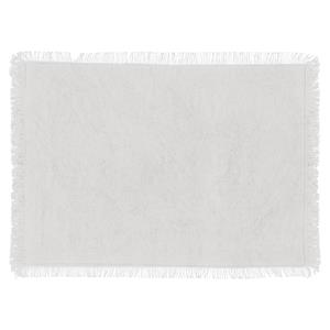 Secret de Gourmet placemats Kenya - 1x - wit - 45 x 30 cm - katoen et franjes - Placemats