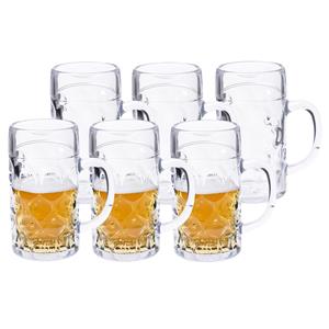 DEPA Bierpul/bierglas - 6x - transparant - onbreekbaar kunststof - 500 ml -