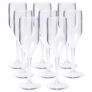 DEPA Champagneglas - 12x - transparant - onbreekbaar kunststof - 150 ml -
