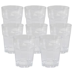 DEPA Drinkglas - 8x - transparant - onbreekbaar kunststof - 220 ml -