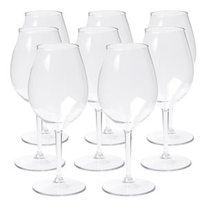 DEPA Wijnglas - 8x - transparant - onbreekbaar kunststof - 510 ml -