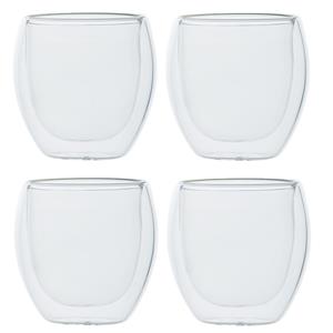 Cosy & Trendy Set van 4x dubbelwandige koffieglazen/cappuccino glazen 220 ml - Koffie- en theeglazen