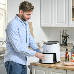 HOMCOM Heißluftfritteuse Luftfritteuse, 1300 W, Multicooker mit 7-in-1 Funktion