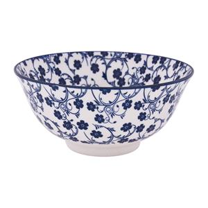 Xenos Schaaltje blue print - flowers - ⌀15 cm