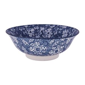 Xenos Schaal blue print - botanic - ⌀21 cm