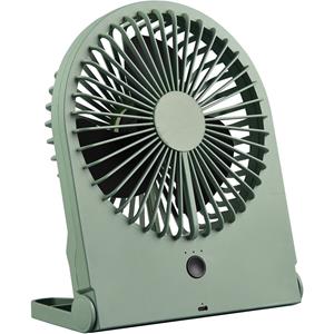 BES LED Ventilator - Trion Breezi - Tafelventilator - Staand - Rechthoek - Mat Groen - Kunststof