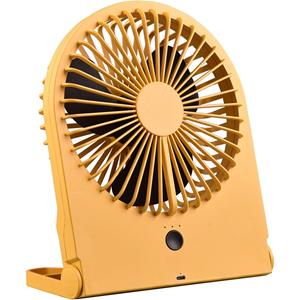 BES LED Ventilator - Trion Breezi - Tafelventilator - Staand - Rechthoek - Mat Geel - Kunststof